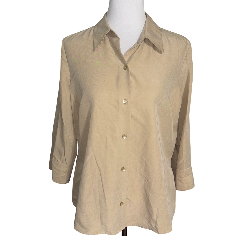 Liz Claiborne Tan Button Down Shirt
